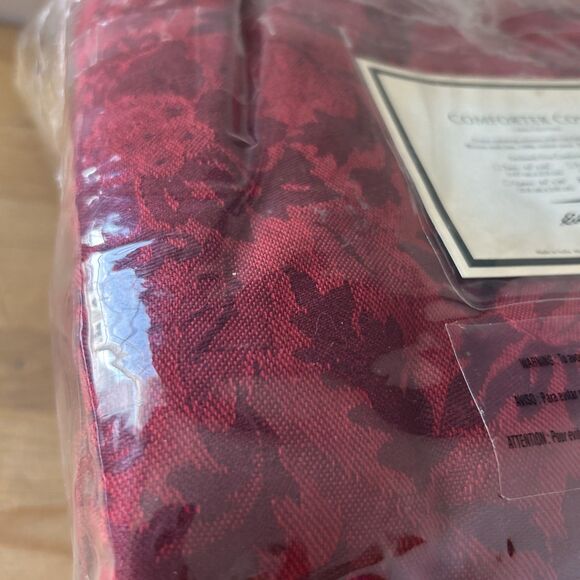 Eddie Bauer Comforter Cover NWT Reverse Jacquard Cotton Cardinal Red Spread KING - Picture 3 of 6